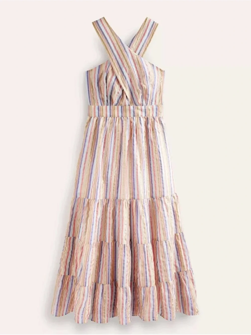 Boden metallic stripe maxi dress size 4 nwt style D0638